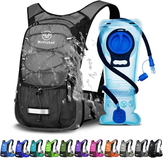 Hydration Pack, Insulated Hydration Backpack with 2L BPA Free Water Bladder and Storage, Hiking Backpack for Men, Women, Kids for Running, Cycling, Camping - Keep Liquid Cool up to 5 Hours