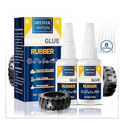 Rubber Glue,100g Super Glue for Rubber, RC Tires, Seals, Gaskets, Shoe Soles, Hose, Rubber Adhesive Heavy Duty, Waterproof, Motorcycle Handlebar Grip Glue for Automotive Parts, Bike Tires
