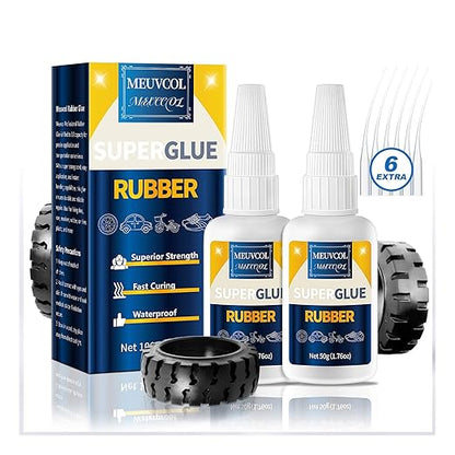 Rubber Glue,100g Super Glue for Rubber, RC Tires, Seals, Gaskets, Shoe Soles, Hose, Rubber Adhesive Heavy Duty, Waterproof, Motorcycle Handlebar Grip Glue for Automotive Parts, Bike Tires