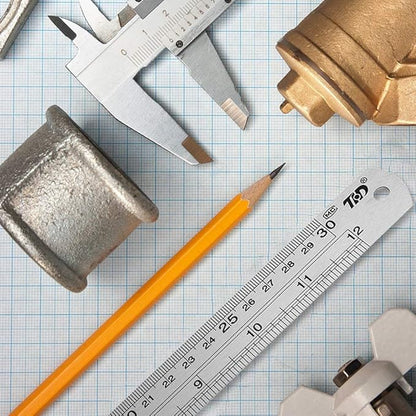 ZZTX Metal Straight Edge Ruler Set,Stainless Steel Ruler,12 Inch, Bulk 1 Pack