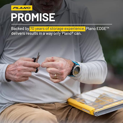 Plano EDGE 3700 Premium Thin Tackle Utility Box, Clear and Yellow, Waterproof and Rust-Resistant Bait and Tackle Box Storage Organization