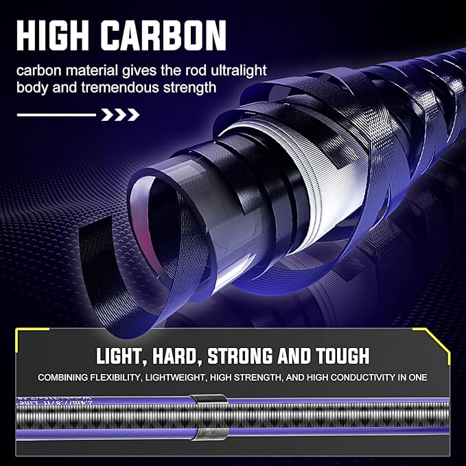 Sougayilang Portable Telescopic Fishing Rod with Carbon Fiber Material and Precision Carved Reel Seat - Suitable for Saltwater and Freshwater Fishing