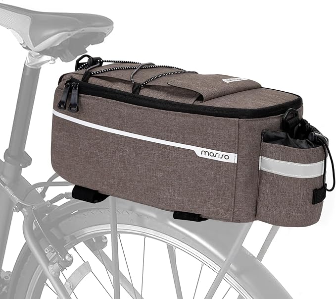 MOSISO Bike Rack Bag, Waterproof Bike Trunk Cooler Pouch Insulated Bicycle Rear Seat Pouch Cycling Backseat Storage Cargo Luggage Saddle Shoulder Bag