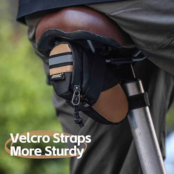 Bike Seat Bag Bicycle Saddle Bag 0.4L Cycling Under Seat Pouch for Mountain Road Biking and Commuting Trips (Black)