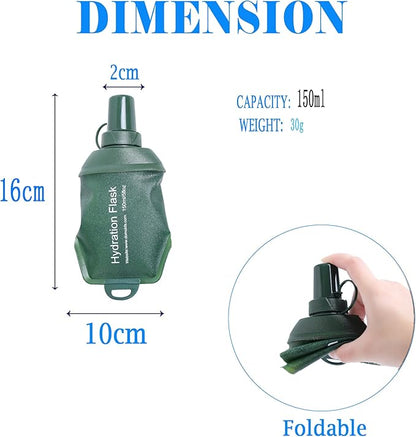 AXEN Soft Flask TPU Foldable Running Hydration Flask, Soft Collapsible Water Bottle for Hydration Pack Cycling Marathon Running Hiking