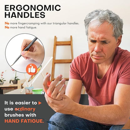 Golden Maple Miniature Paint Brushes Drybrush-10pcs Model Detail Paint Brush Set, Small Fine tip Brushes for Acrylic, Watercolor & Paint by Number, Figurine