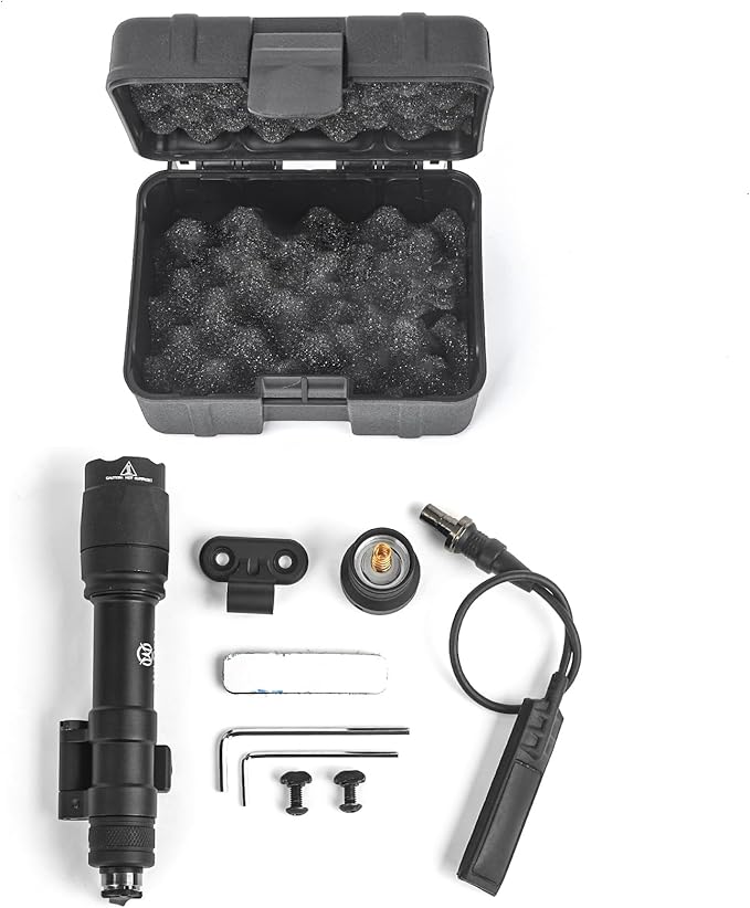 NOBUHIRO M600C 800 Lumens Tactical Flashlight, with Replaceable Mounting Rotating Base, Suitable for 20mm Picatinny & Mlok/Keymod Rail, Include with Remote Pressure & Push Button Switch (M600C)