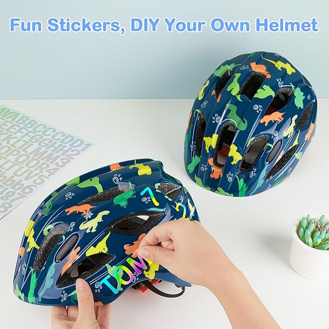 Kids Helmet 3-8 Adjustable Toddler Helmets with Kids Knee Pads and Elbow Pads Set for Cycling, Scooters, Skateboarding, Skating