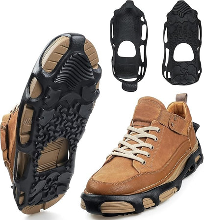 Spikeless Ice Cleats,Anti-Slip Snow Winter Traction Grips Crampoms for Slick Wet Surface Indoor Outdoor Use Ice Shoes Grippers Rubber Tread Overshoes