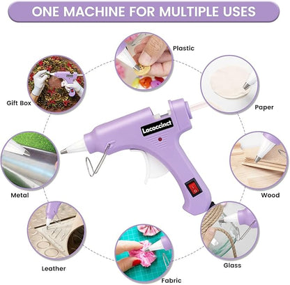 Hot Glue Gun, Mini Hot Glue Gun Kit with 30 Glue Sticks, Fast Preheating Hot Melt for School Crafts DIY Arts and Quick Home Repairs, 20w Light Purple
