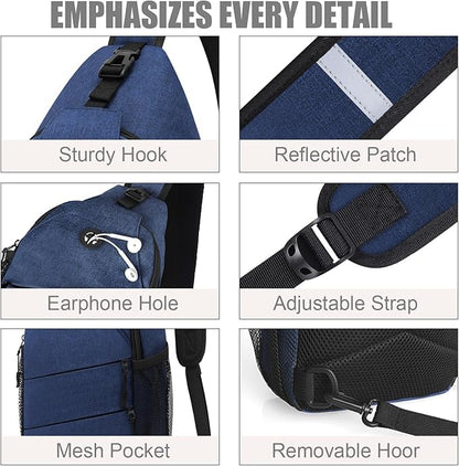 Crossbody Bags for Women Men Trendy Sling Bag Bakpack Casual Chest Bag with Convertible Shoulder Strap