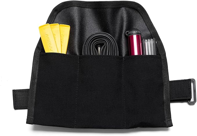 Blossom Bike Saddle Roll Bag - Bike Tool Kit Holder - Water Resistant & Durable Cordura Fabric - Under Seat cycling accessories - mountain bike accessories - ebike saddle bags (Black)