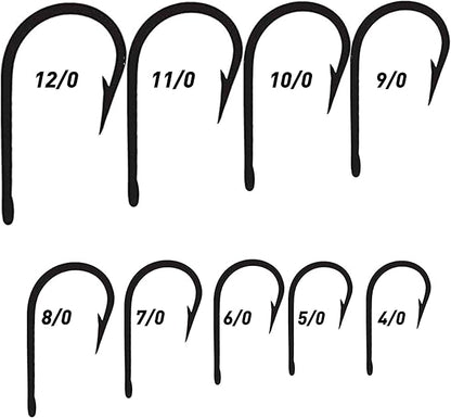 Fishing Hooks Saltwater Tuna Hooks, 15pcs Stainless Steel Big Game Hooks Forged Ringed Extra Strong Saltwater Fishing Tackle for Salmon Tuna Fishing
