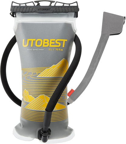 Insulated Water Bladder with Bite Valve Cover Keeps Water Cool or Warm for Hours, Leakproof TPU Hydration for Hiking Camping and Backpacking