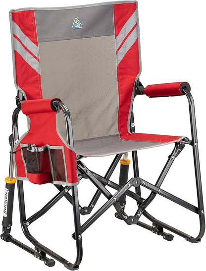 GCI Outdoor Stowaway Rocker - Varsity Red/Gray