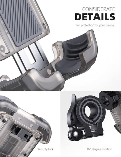 Lamicall Motorcycle Phone Mount, Bike Holder - Upgrade Cellphone Bike Holder, Bicycle Scooter Handlebar Phone Cradle Clip for iPhone 15 Pro Max/ 14, Galaxy S24, 4.7-6.8" Devices