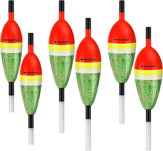 THKFISH Fishing Floats Balsa Wood Slip Bobbers, Fishing Bobbers Stick Slip Bobber for Fishing Crappie Bluegill Trout Bass Panfish Catfish Walleye 5PCS