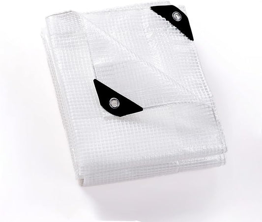 GUARD SHIELD Clear White Tarp Heavy Duty 6x8 Feet Waterproof for Greenhouse Outdoor Garden Poly Cover UV Resistant 3x3 Weave 10mil