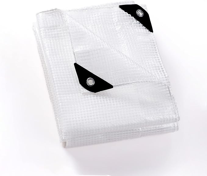 GUARD SHIELD Clear White Tarp Heavy Duty 20x20 Feet Waterproof for Greenhouse Outdoor Garden Poly Cover UV Resistant 3x3 Weave 10mil