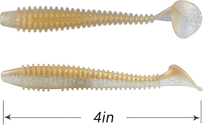 RUNCL Swimbaits Paddle 10/20/30/40PCS, 5/4/3/2 Inchs Paddle Tail, Soft Lure for Trout Crappie Bass, Durable Plastic Bait Swimmer for Saltwater/Freshwater, Fishing Lover's Gift