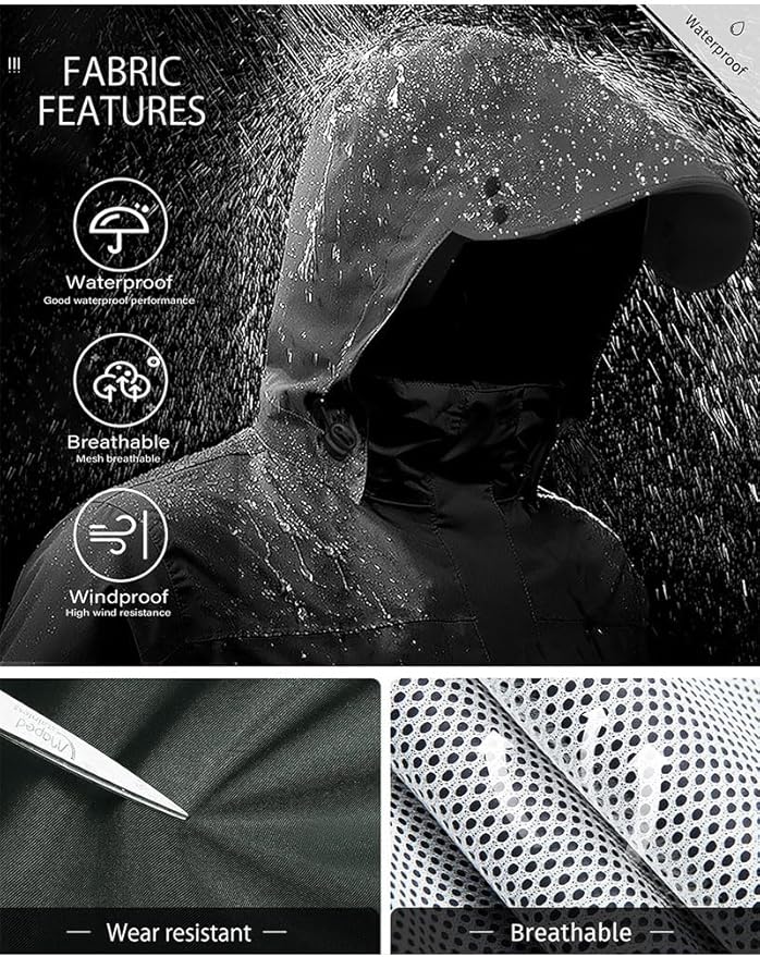 iCreek Rain Suit Waterproof Jacket with Pants 2 Pieces Breathable Lightweight Packable Raincoat with Hooded Rain Gear Unisex