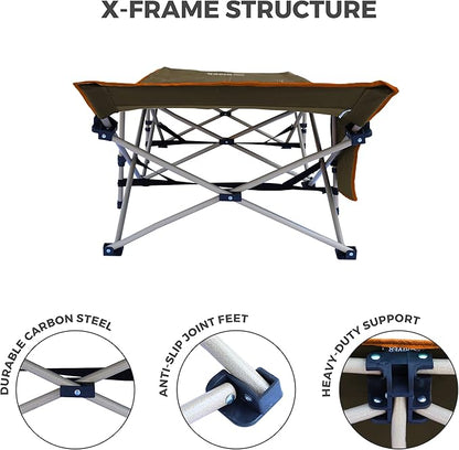 OSAGE RIVER Camping Cot for Adults - Folding Camping Cot - Portable Cots for Sleeping - Rated for 300 lbs