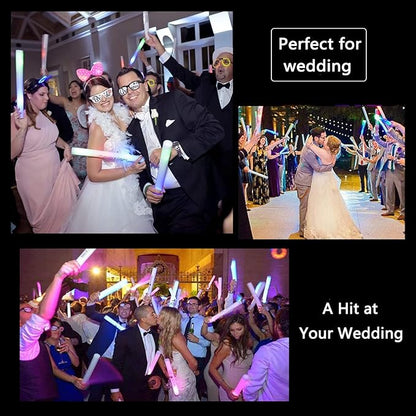 Glow Sticks Bulk 150 Pcs - Light up Foam Sticks with 3 Modes Colorful Flashing Effect, Led Lights Glow in The Dark Party Supplies for Wedding Concert Raves Halloween Christmas