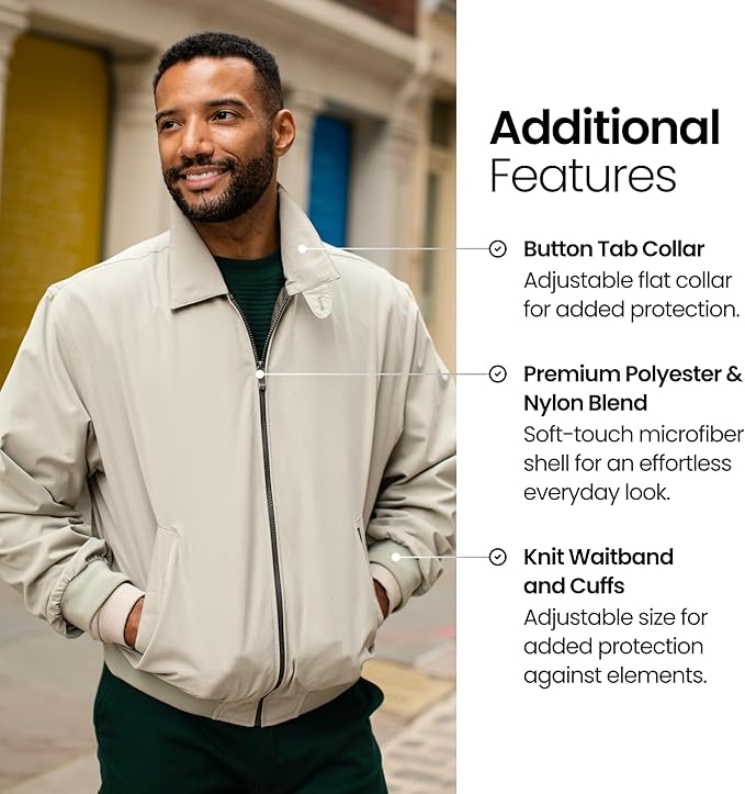 Weatherproof Men's Golf Jacket - Lightweight Windbreaker, Water-Resistant Microfiber Shell, Perfect for Golf & Casual Wear