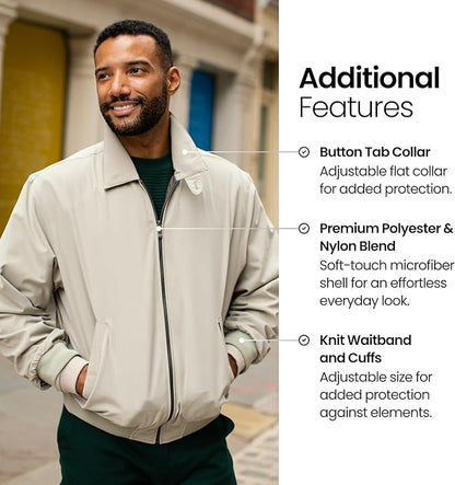 Weatherproof Men's Golf Jacket - Lightweight Windbreaker, Water-Resistant Microfiber Shell, Perfect for Golf & Casual Wear