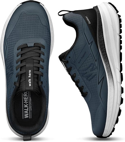 Mens Hiking Shoes for Plantar Fasciitis, Waterproof Walking Shoes for Men with Arch Support, Lightweight Mens Sneakers for Cushioned Comfort