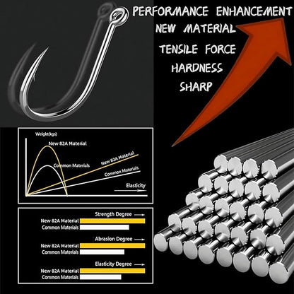 Fishing Hooks Freshwater Saltwater Fish Hooks Bulk Fishing Hooks Set Worm Catfish Hooks Fish Gear Equipment Supplies