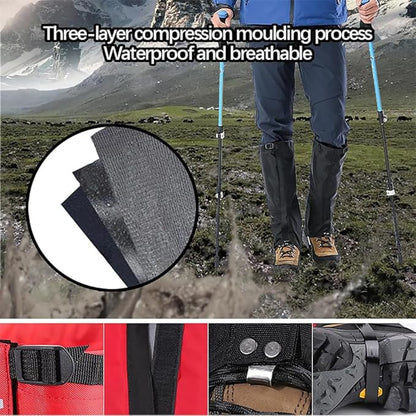 Leg Gaiters for Hiking Boots,900D Waterproof Hunting Hiking Gaiters Adjustable Snow Boot Gaiters for Climbing, Dirt-Proof Ripstop Shoe Gaiters for Men Women