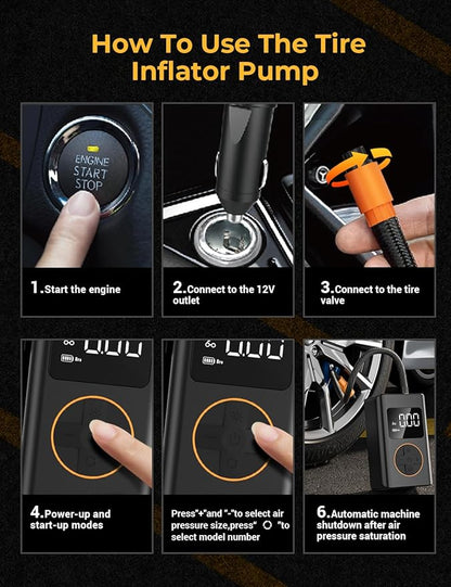 Flat Tire Repair Kit with Air Compressor 54 Pieces for Car, Motorcycle, ATV, Jeep, Truck, Tractor Flat Tire Repair (54PCS)