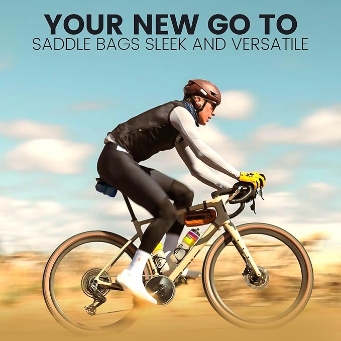 ALMSTHRE Compact Bike Saddle Bag – Cosmic Blue | 0.3L Bike Seat Bag (3" x 4.25" x 1.25") | Water-Resistant Ripstop, Waterproof Zipper, Internal Pocket | Durable Under Seat Storage