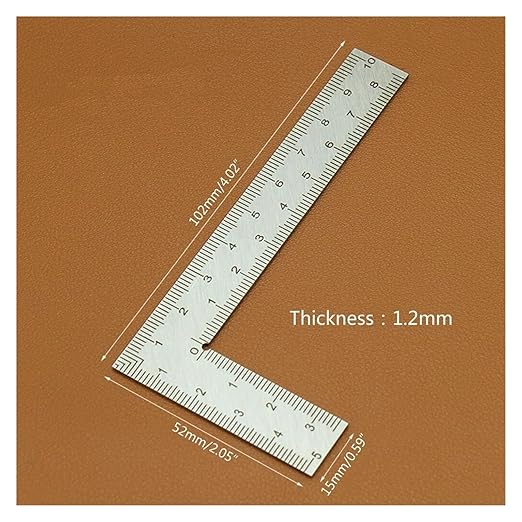 Stainless Steel Framing Square Ruler (5x10cm & 10x15cm), Double Scale Right Angle Measuring Tool for Carpentry & Woodworking