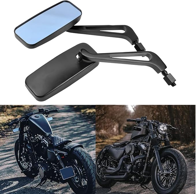 Black Motorcycle Side View Mirrors for Harley Davidson Sportster 883 1200 Street Glide