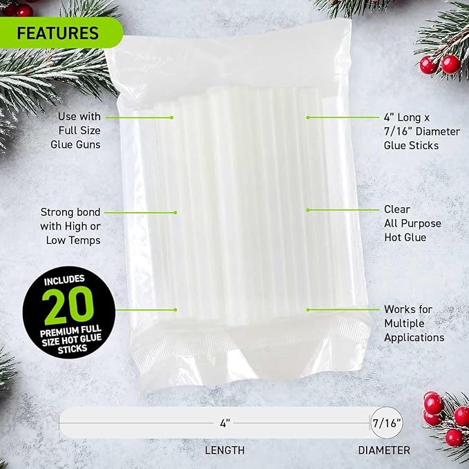 Surebonder High Temperature Hot Glue Gun Kit with 20 Full-Size All-Purpose Glue Sticks Included - Perfect for Crafts, DIY Projects, and Quick Repairs