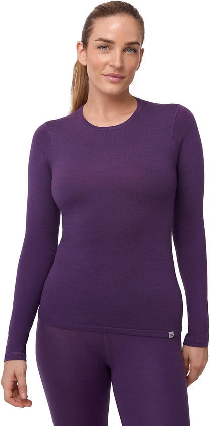 DANISH ENDURANCE Merino Wool Long Sleeve for Women, Thermal Vests for Women, Base Layer Underwear Tops, Winter Thermals