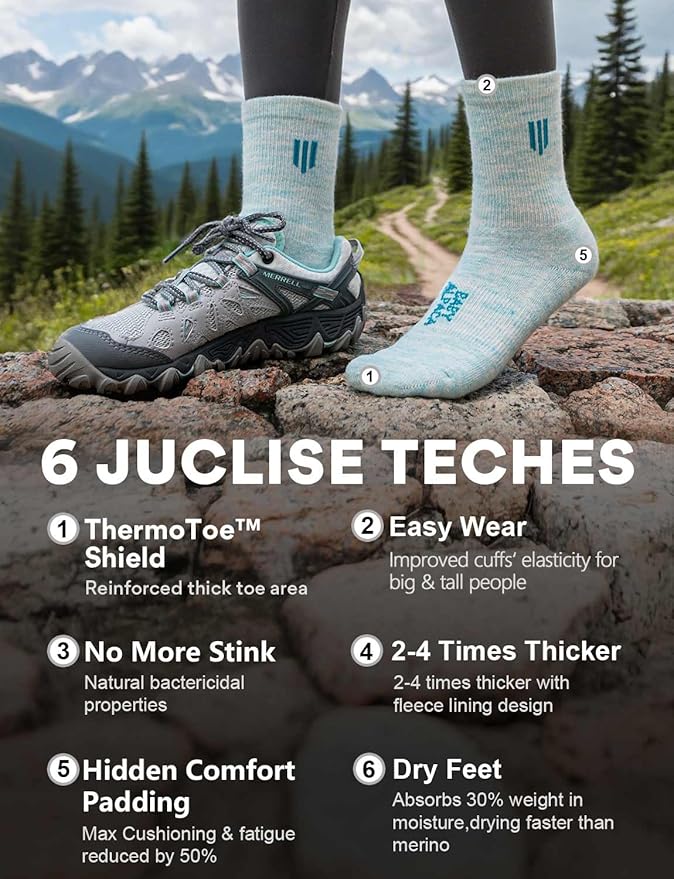 Alpaca Wool Micro Crew Hiking Socks Midweight Moisture Wicking Anti-blister Cushioned