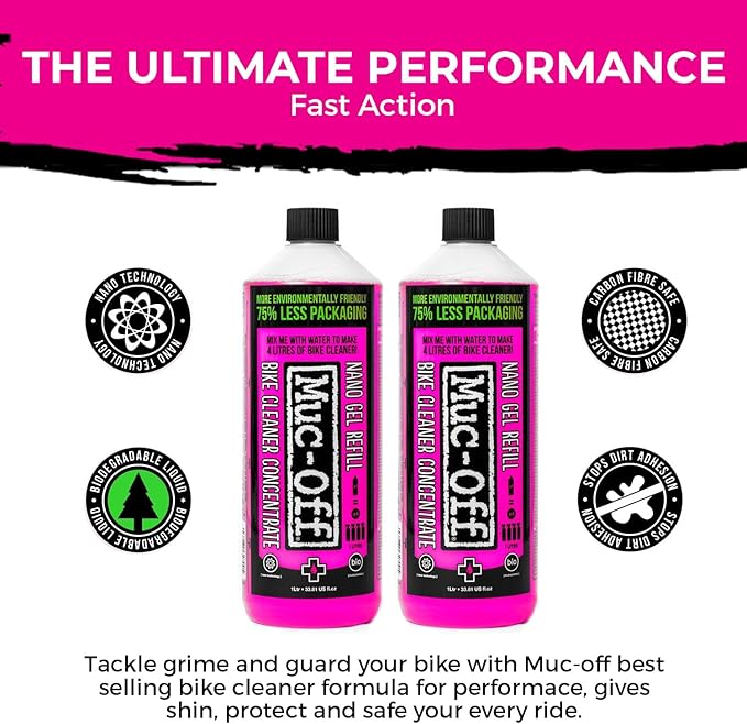 Muc-Off Bike Cleaner Concentrate | Powerful Nano Tech Bike Cleaner | Safe on Carbon Fibre, Biodegradable Formula for Bicycle and Motorcycle Cleaning