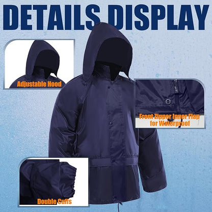 RainRider Rain Jacket Pants Suits for Men Women Waterproof Lightweight Rain Gear Workwear