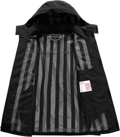 OTU Men's Lightweight Waterproof Hooded Rain Jacket Outdoor Raincoat Shell Jacket for Hiking Travel