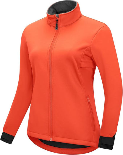 33,000ft Women's Waterproof Fleece Running Jacket Zip Up Athletic Winter Cold Weather Workout Cycling Track Jackets