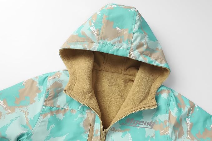 MGEOY Boys Girls Rain Jackets Lightweight Waterproof Hooded Raincoats Windbreakers for Kids 4-14Y