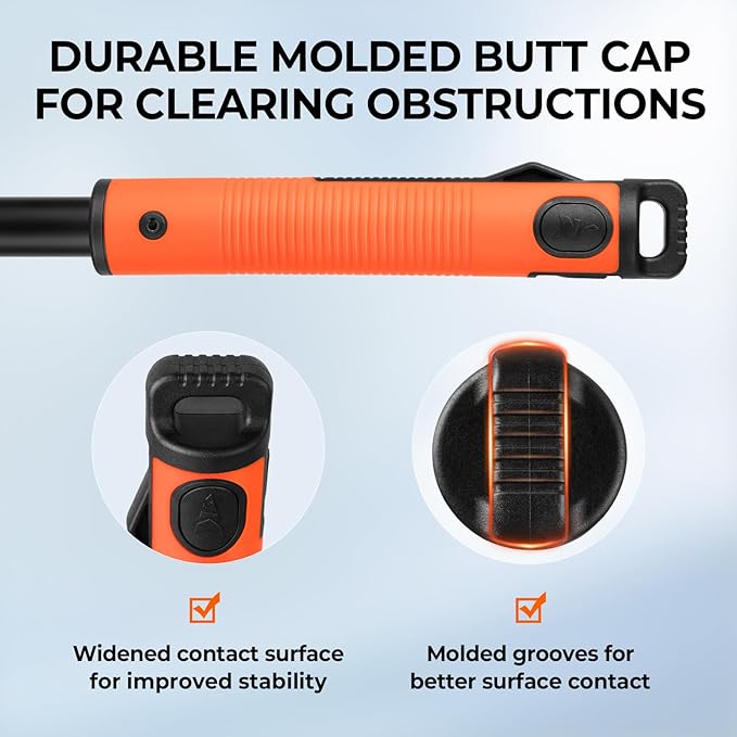 KastKing Brutus Folding Landing Net with Boat Hook, Foldable, Extendable, Lightweight & Strong, Multi-Functional Built-in Boat Hook, Non-Slip & Bright Orange TPR Handle, Two Nets Options