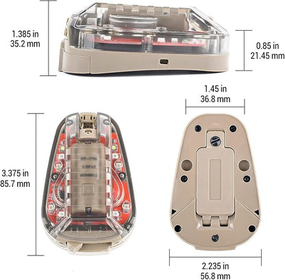 Tactical IR Helmet Light 4 Modes with Blue + White LED + IR Strobe/Constant, Airsoft Survival Signal Identification Lamp for Fast Wendy and More Helmets