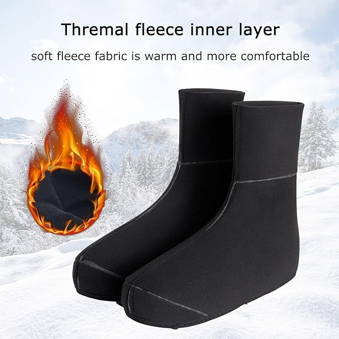 GEWAGE Cycling Shoe Covers Winter Thermal Warm Cycling Overshoes Water Resistant Windproof Bike Bicycle Shoe Covers for Man Woman (Black, XXX-Large)