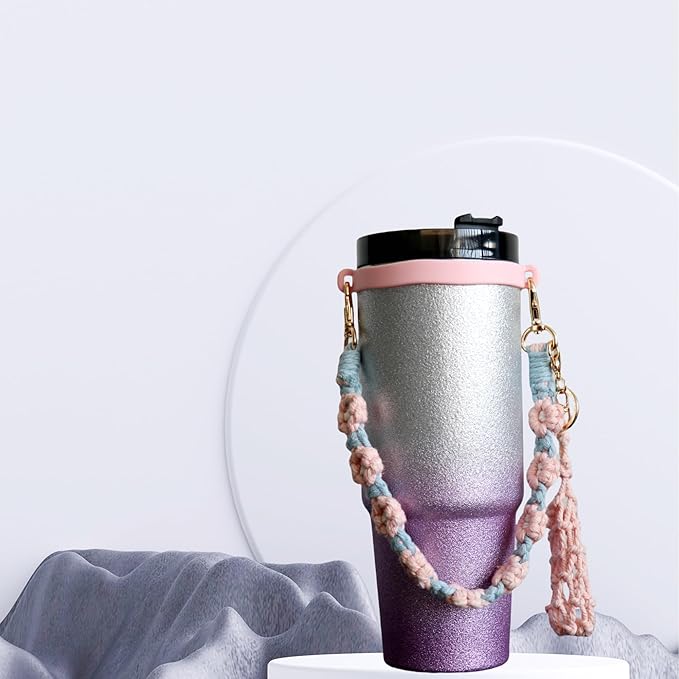 Outman Cup Accessories Set Water Bottle Holder Sling,Siliocne Straw Cover,Lipstick Holder Fits Most 16-40oz Water Bottles Compatible with Stanley Cup