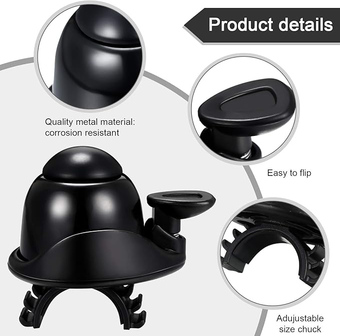 Mudder 2 Pcs Bike Bell Adjustable Bike Ring Bell Aluminum Bike Ring Bicycle Cycling Bell Cycling Ringing Horn with Loud Sound Mini Bike Bell for Adults Kids Road Bike Mountain Bike Sports