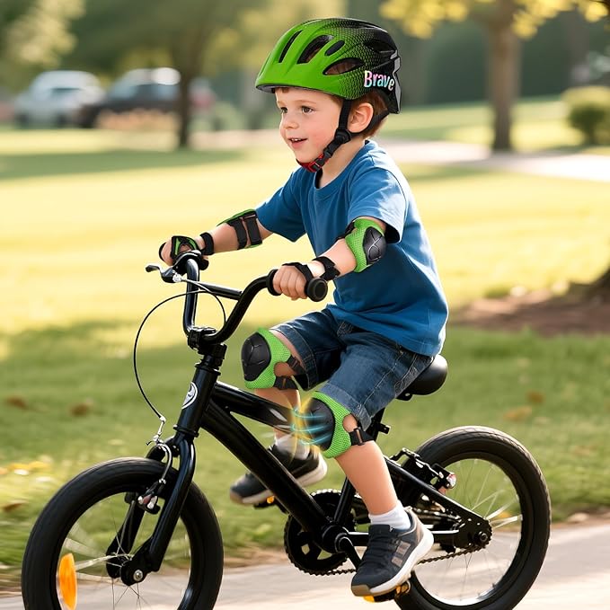 Kids Helmet 3-8 Adjustable Toddler Helmets with Kids Knee Pads and Elbow Pads Set for Cycling, Scooters, Skateboarding, Skating